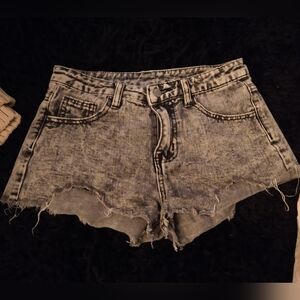 SHEIN Gray Distressed Denim Shorts